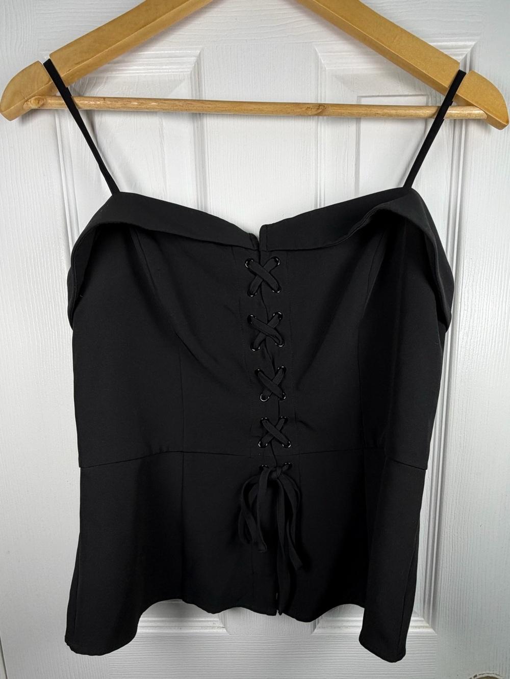 Dynamite Black Lace-Up Bustier Top Women's M NWT Jet Black Corset Y2K Whimsigoth